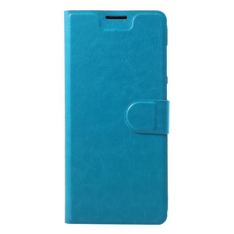 Crazy Horse Texture Card Holder Leather Phone Casing with Stand for Asus Zenfone 5 Lite ZC600KL - Blue-1