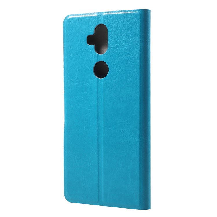 Crazy Horse Texture Card Holder Leather Phone Casing with Stand for Asus Zenfone 5 Lite ZC600KL - Blue-2