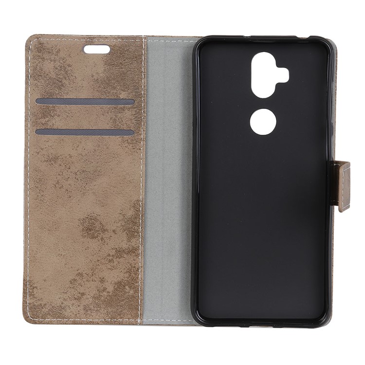 Vintage Style Wallet PU Leather Stand Phone Casing for Asus Zenfone 5 Lite ZC600KL - Khaki-6