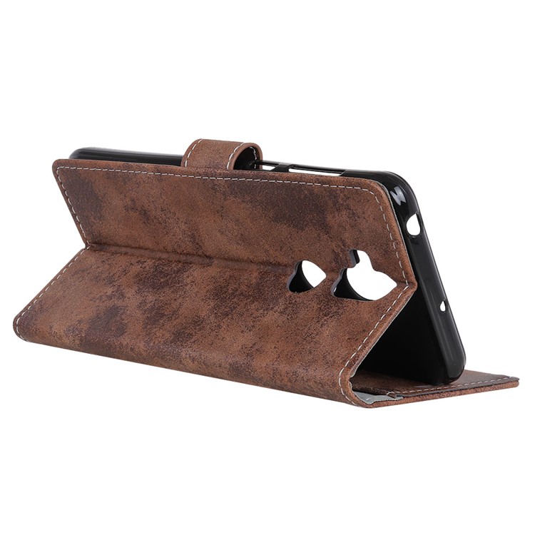 Vintage Style Wallet PU Leather Stand Mobile Shell for Asus Zenfone 5 Lite ZC600KL - Brown-7