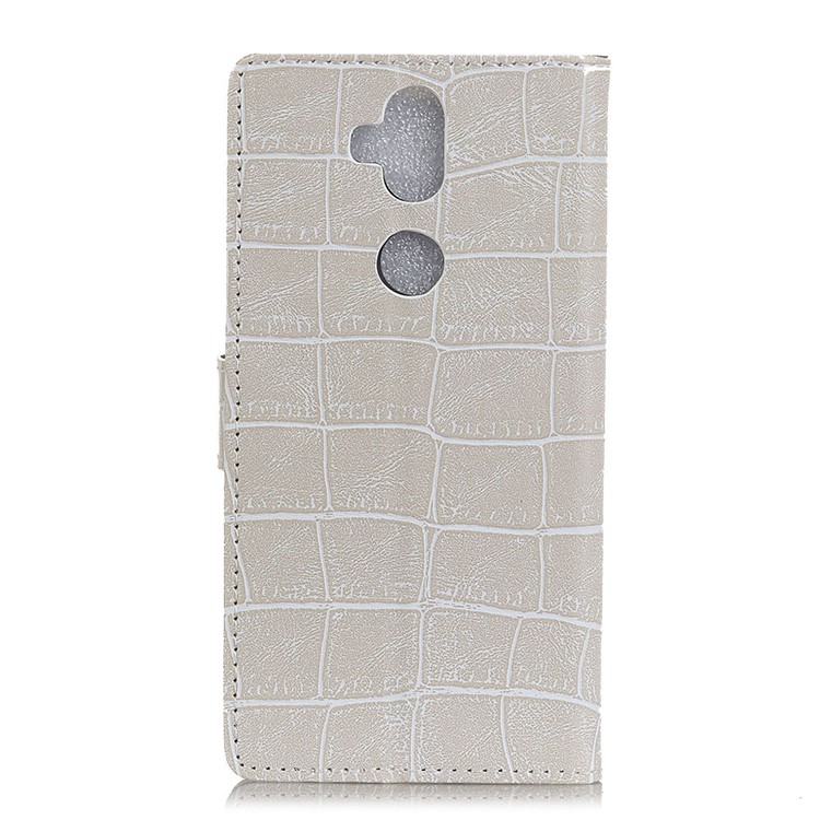 Crocodile Texture Vintage Leather Wallet Cover for Asus Zenfone 5 Lite ZC600KL - White-2
