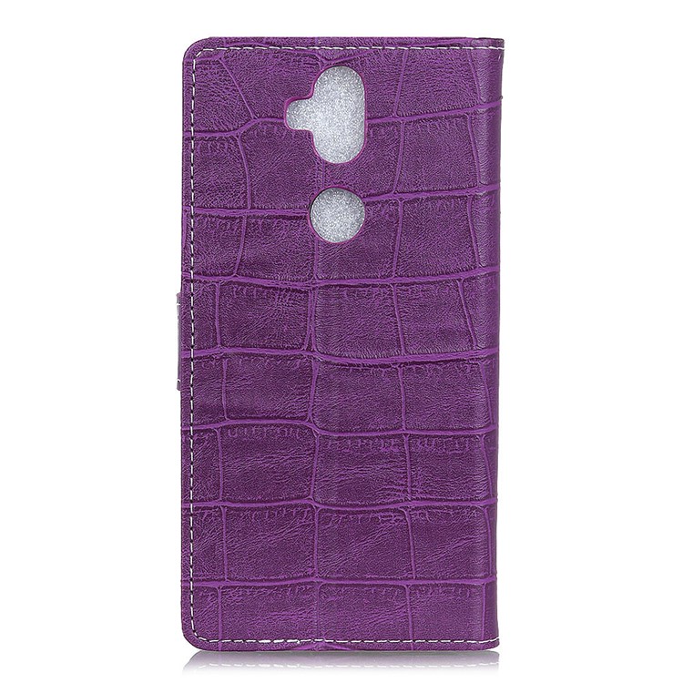 Crocodile Texture Vintage Leather Wallet Cell Phone Cover for Asus Zenfone 5 Lite ZC600KL - Purple-2