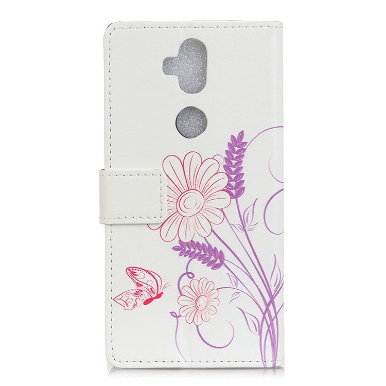 Pattern Printing Stand Leather Wallet Protection Cover Case for Asus Zenfone 5 Lite ZC600KL - Butterfly and Flower-2
