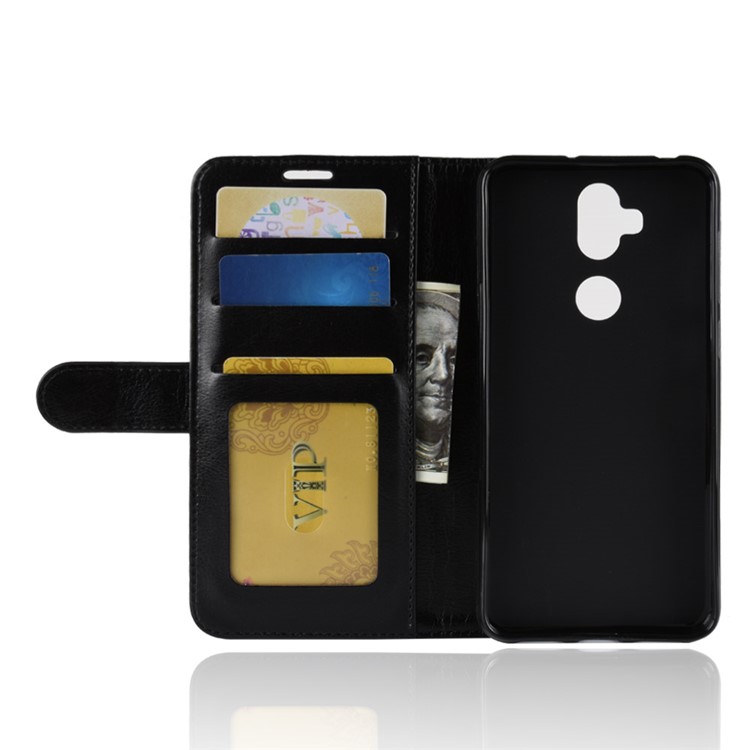 Crazy Horse Vertical Leather Mobile Case with Card Holder for Asus Zenfone 5 Lite ZC600KL - Black-6