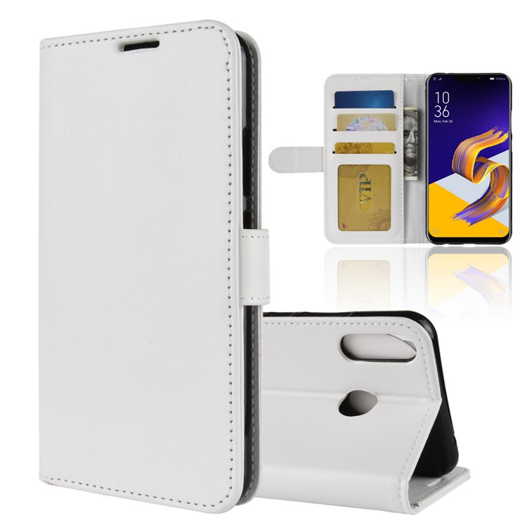 Crazy Horse Texture Wallet Stand Leather Phone Cover for Asus Zenfone 5 ZE620KL - White-1