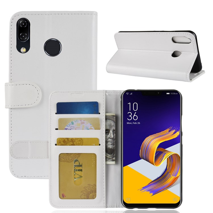 Crazy Horse Texture Wallet Stand Leather Phone Cover for Asus Zenfone 5 ZE620KL - White-2