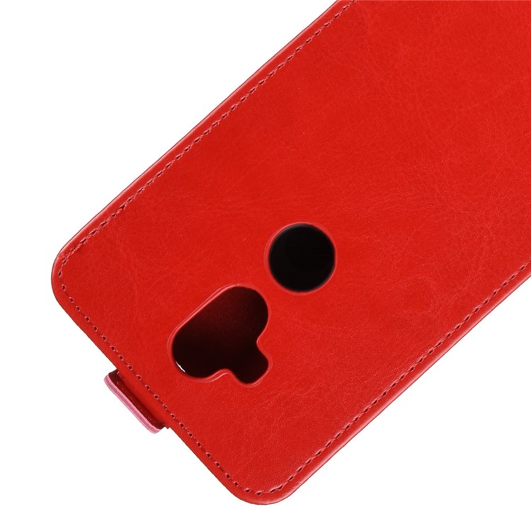 Crazy Horse Vertical Flip Card Holder Leather Shell for Asus Zenfone 5 Lite ZC600KL - Red-3