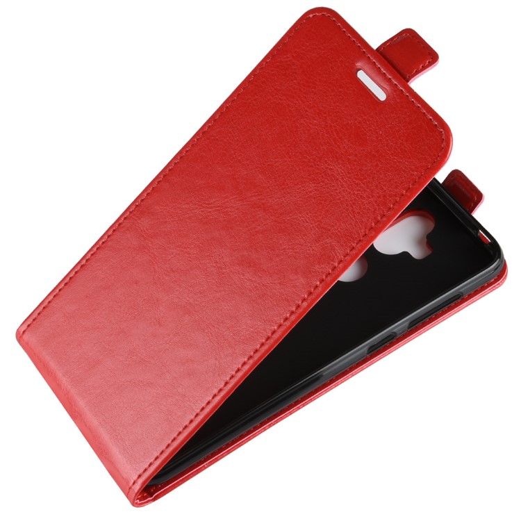 Crazy Horse Vertical Flip Card Holder Leather Shell for Asus Zenfone 5 Lite ZC600KL - Red-4