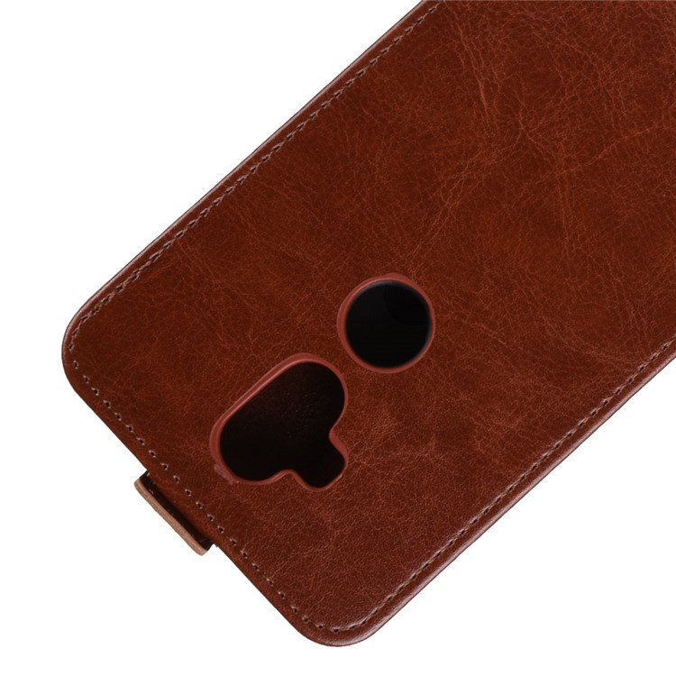 Crazy Horse Vertical Flip Card Holder Leather Phone Case for Asus Zenfone 5 Lite ZC600KL - Brown-3