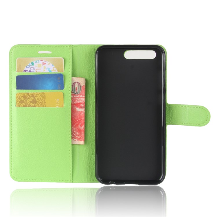 Litchi Texture Wallet Stand Leather Shell Case for Asus ZenFone 4 Pro (ZS551KL) - Green-3