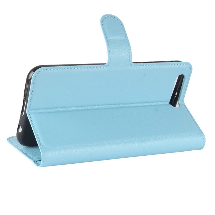 Litchi Texture Wallet Stand Leather Case Accessory for Asus ZenFone 4 Pro (ZS551KL) - Blue-5