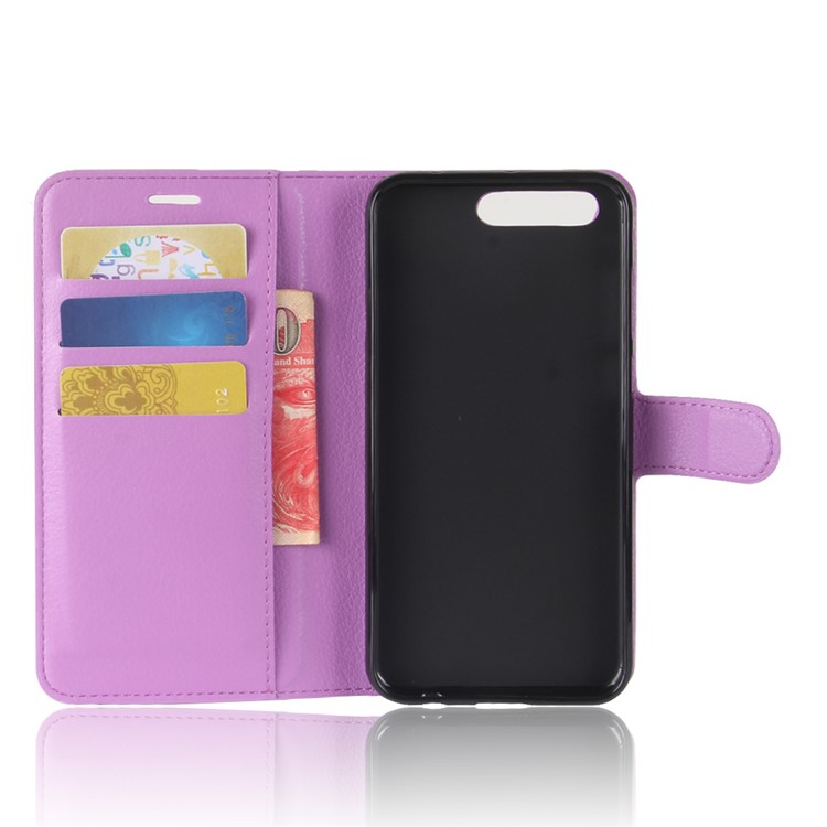 Litchi Texture Wallet Stand Leather Cover Protector for Asus ZenFone 4 Pro (ZS551KL) - Purple-3