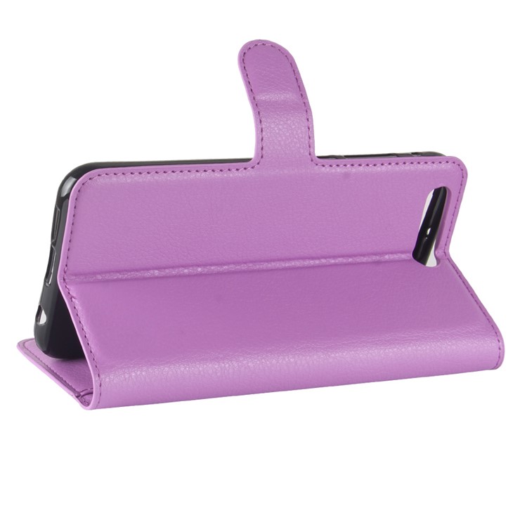 Litchi Texture Wallet Stand Leather Cover Protector for Asus ZenFone 4 Pro (ZS551KL) - Purple-5