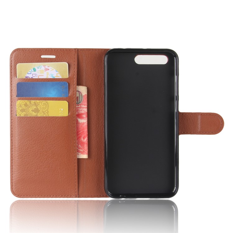 Litchi Texture Wallet Stand Leather Mobile Casing for Asus ZenFone 4 Pro (ZS551KL) - Brown-3