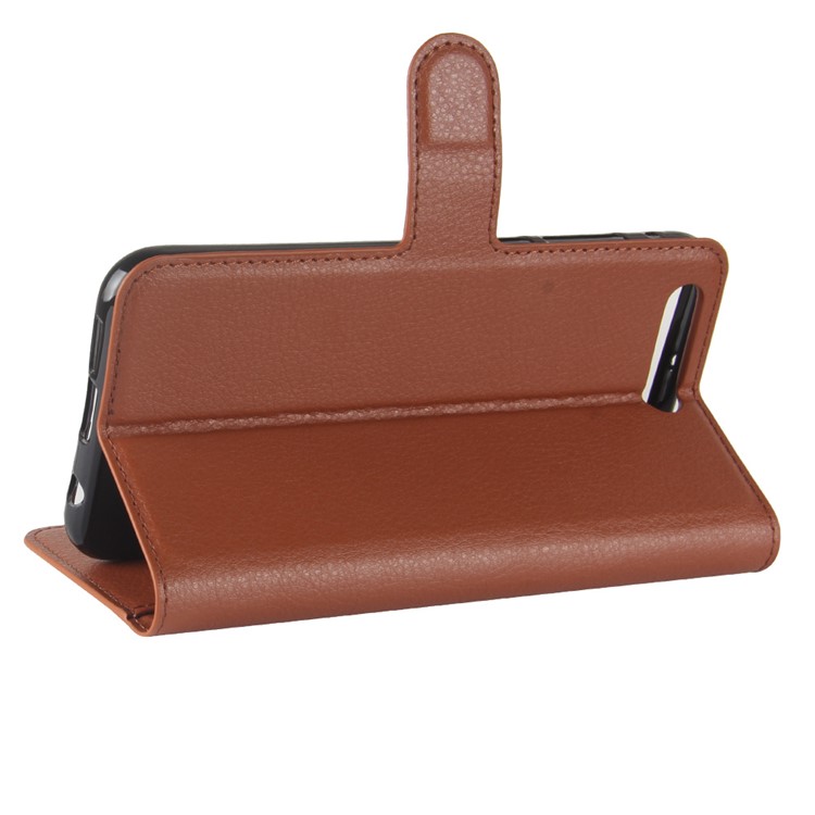 Litchi Texture Wallet Stand Leather Mobile Casing for Asus ZenFone 4 Pro (ZS551KL) - Brown-5