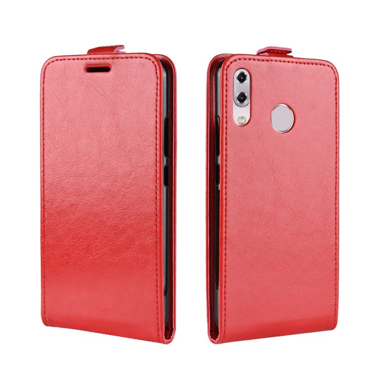 Crazy Horse Vertical PU Leather Card Holder Case for Asus Zenfone 5 ZE620KL - Red-2