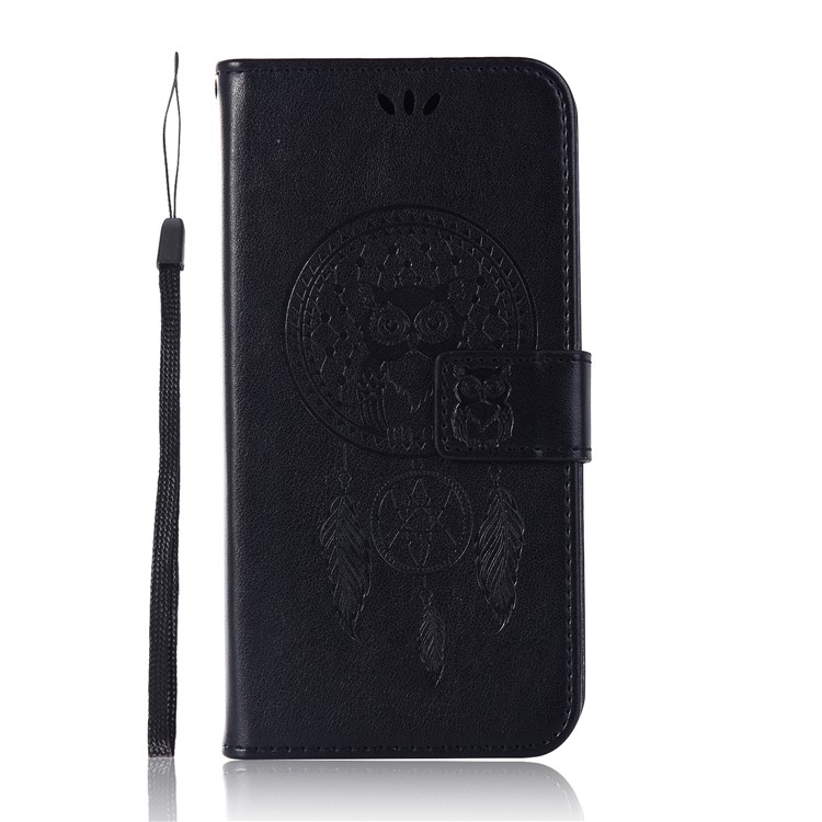 Imprint Owl Dream Catcher Pattern Wallet Leather Case for Asus Zenfone 5Z ZS620KL - Black-2