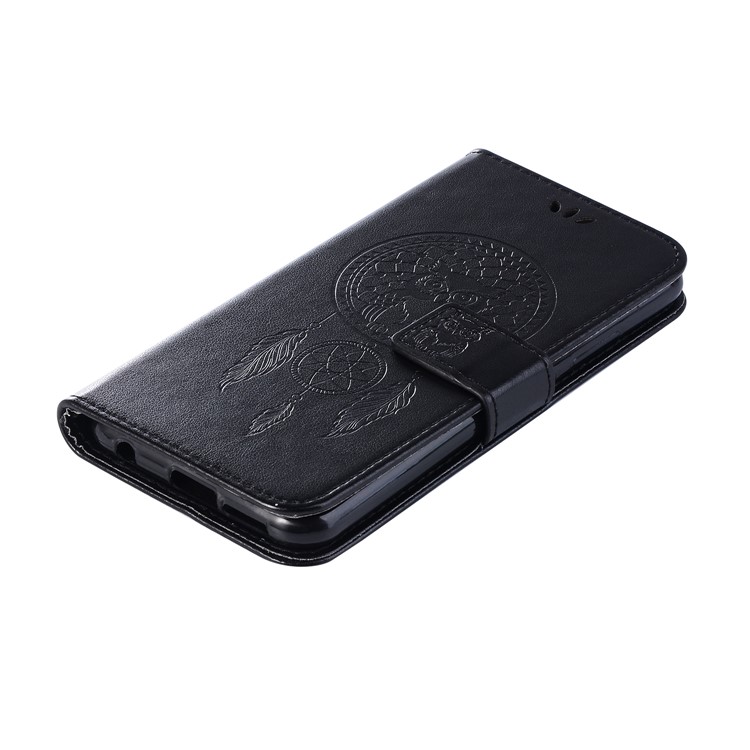 Imprint Owl Dream Catcher Pattern Wallet Leather Case for Asus Zenfone 5Z ZS620KL - Black-7