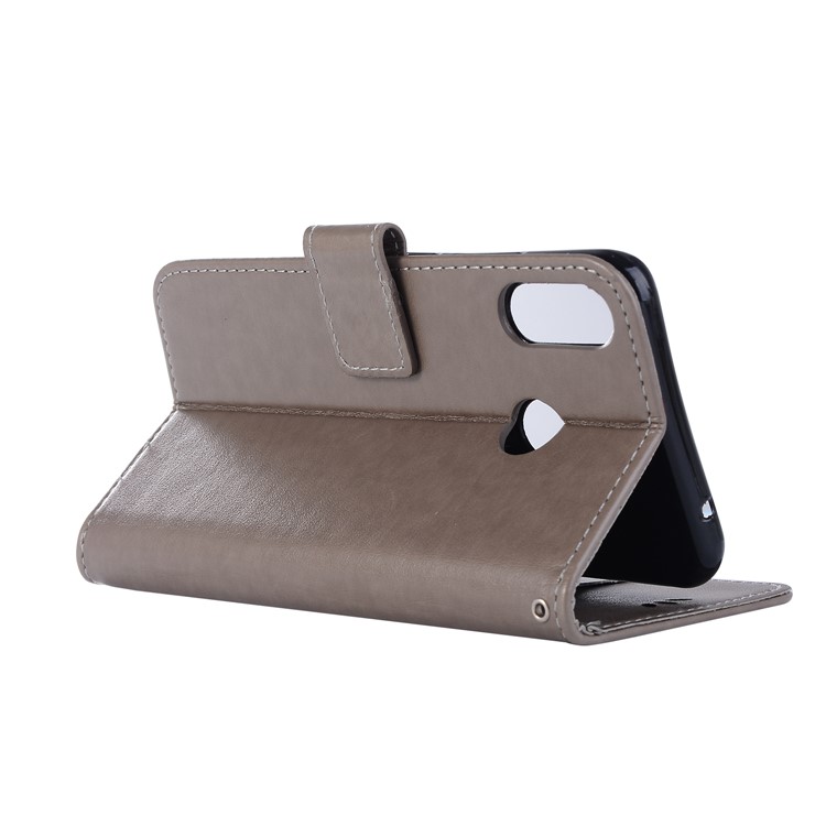 Imprint Owl Dream Catcher Pattern Wallet Leather Cover for Asus Zenfone 5Z ZS620KL - Grey-5