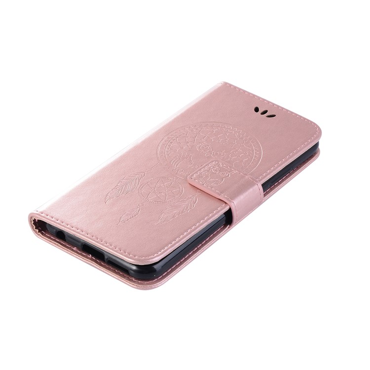 Imprint Owl Dream Catcher Pattern Wallet Leather Shell for Asus Zenfone 5Z ZS620KL - Rose Gold-7
