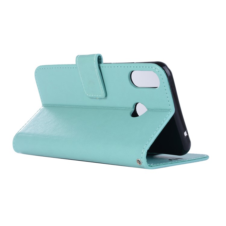 Imprint Owl Dream Catcher Pattern Leather Stand Wallet Phone Cover for Asus Zenfone 5Z ZS620KL - Cyan-5