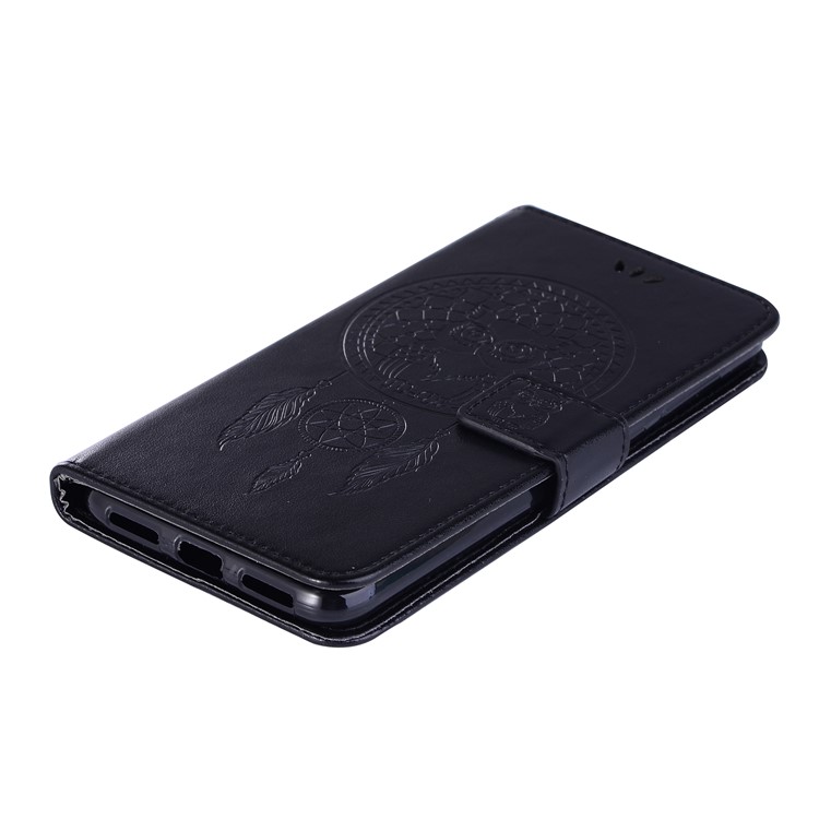 Imprint Owl Dream Catcher Pattern Leather Wallet Case for Asus Zenfone 5 Lite ZC600KL - Black-7