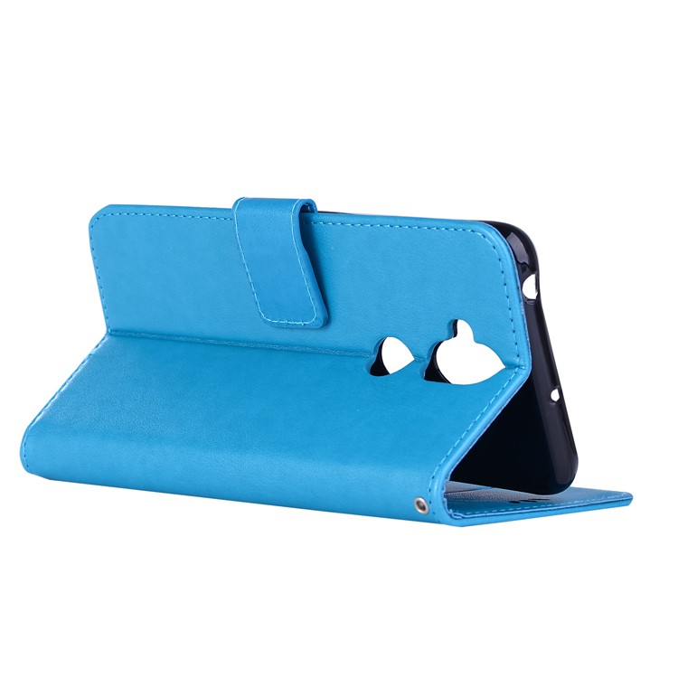 Imprint Owl Dream Catcher Pattern Wallet Leather Stand Phone Shell for Asus Zenfone 5 Lite ZC600KL - Blue-5