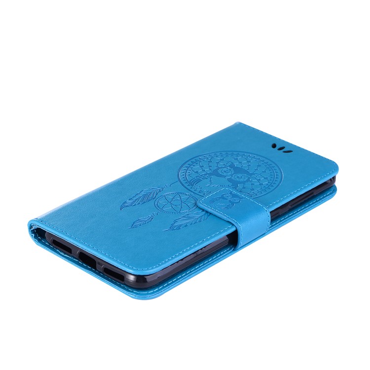 Imprint Owl Dream Catcher Pattern Wallet Leather Stand Phone Shell for Asus Zenfone 5 Lite ZC600KL - Blue-7