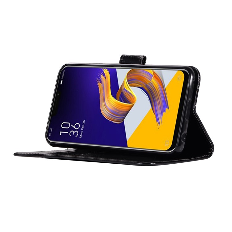 Premium Vintage Leather Wallet Case for Asus Zenfone 5Z ZS620KL - Black-5