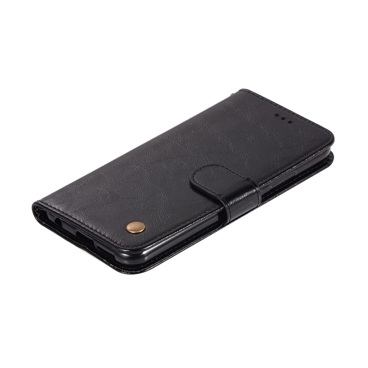 Premium Vintage Leather Wallet Case for Asus Zenfone 5Z ZS620KL - Black-7