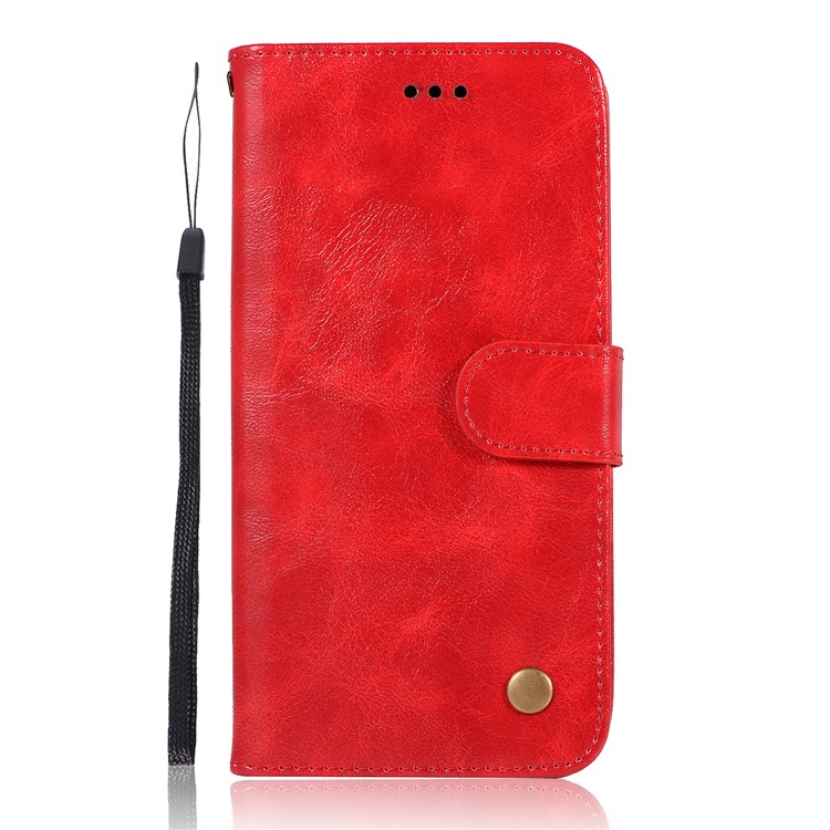 Premium Vintage Leather Wallet Case Phone Shell for Asus Zenfone 5Z ZS620KL - Red-2