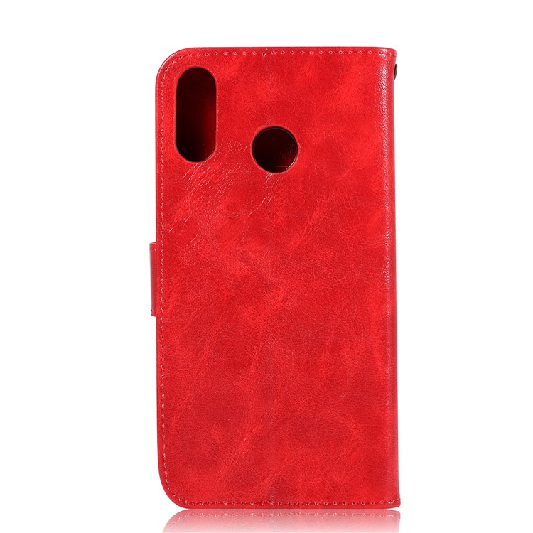 Premium Vintage Leather Wallet Case Phone Shell for Asus Zenfone 5Z ZS620KL - Red-3
