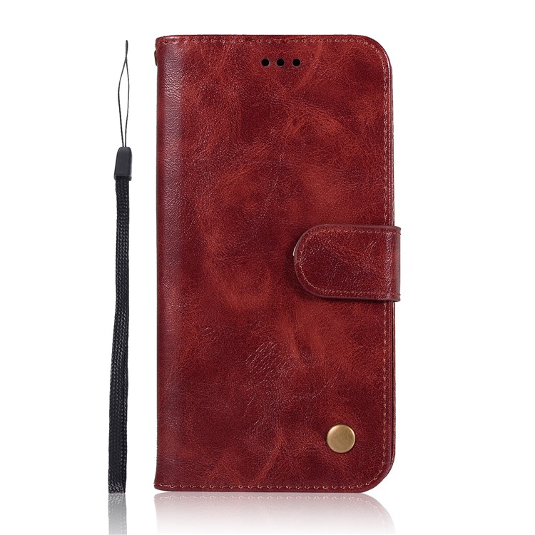 Premium Vintage Leather Stand Case with Card Slots for Asus Zenfone 5Z ZS620KL - Wine Red-2
