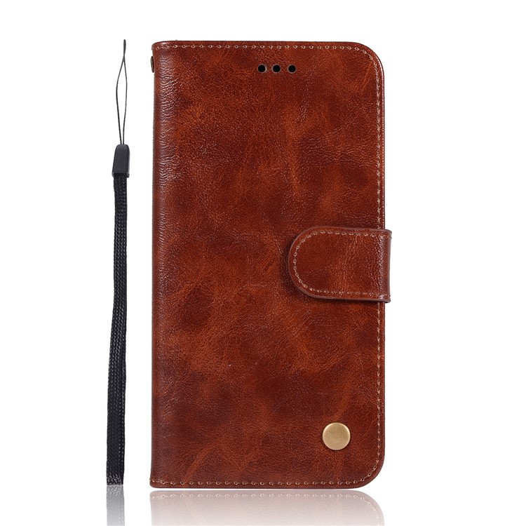 Premium Vintage Leather Wallet Case with Stand for Asus Zenfone 5Z ZS620KL - Coffee-2