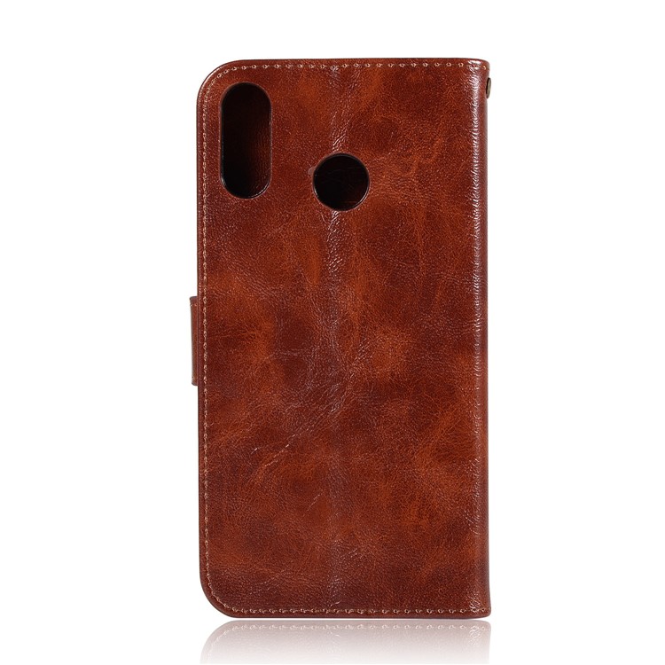 Premium Vintage Leather Wallet Case with Stand for Asus Zenfone 5Z ZS620KL - Coffee-3
