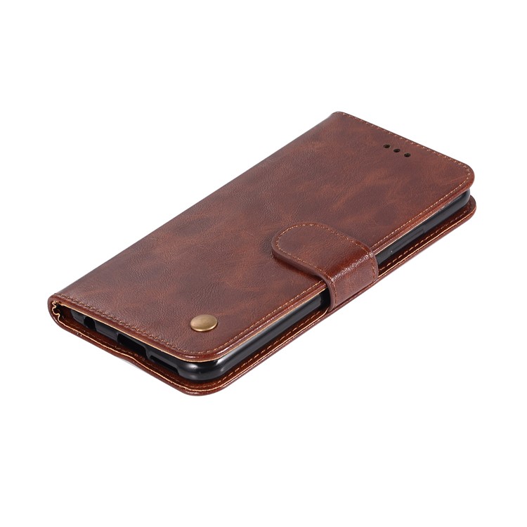 Premium Vintage Leather Wallet Case with Stand for Asus Zenfone 5Z ZS620KL - Coffee-7