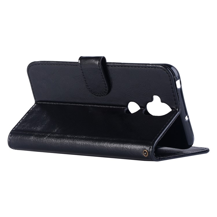 Premium Vintage Leather Wallet Case for Asus Zenfone 5 Lite ZC600KL - Black-5