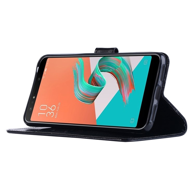 Premium Vintage Leather Wallet Case for Asus Zenfone 5 Lite ZC600KL - Black-6