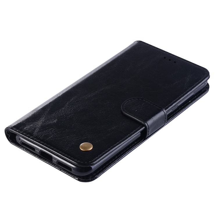 Premium Vintage Leather Wallet Case for Asus Zenfone 5 Lite ZC600KL - Black-7