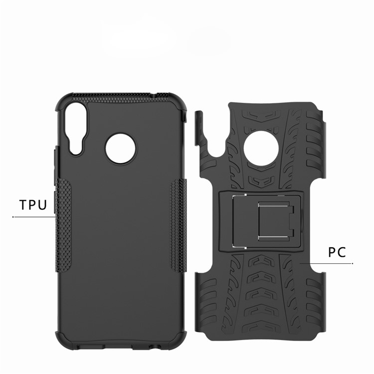 Anti-slip PC + Silicone Hybrid Case with Kickstand for Asus Zenfone 5Z ZS620KL / 5 ZE620KL - Black-10
