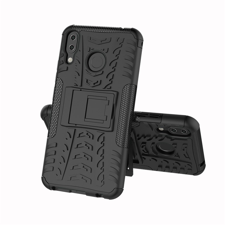 Anti-slip PC + Silicone Hybrid Case with Kickstand for Asus Zenfone 5Z ZS620KL / 5 ZE620KL - Black-2