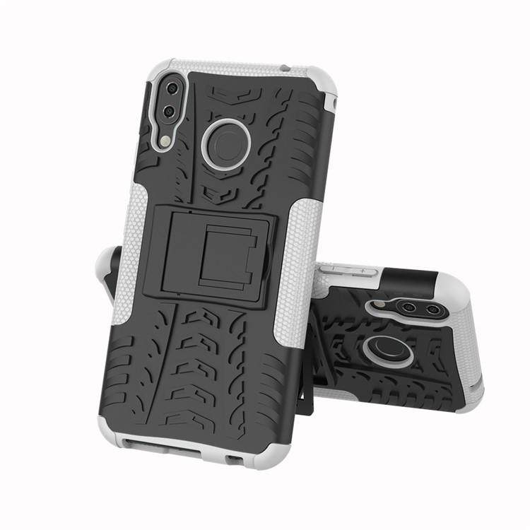 Capa Híbrida Antiderrapante PC + Silicone Com Suporte Para Asus Zenfone 5Z ZS620KL / 5 ZE620KL - Branco-2
