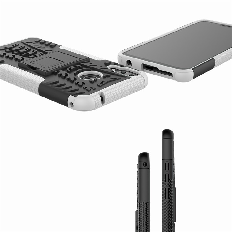 Capa Híbrida Antiderrapante PC + Silicone Com Suporte Para Asus Zenfone 5Z ZS620KL / 5 ZE620KL - Branco-3