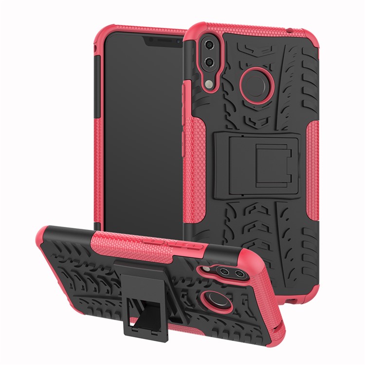 Anti-slip PC + Silicone Hybrid Cell Phone Case with Kickstand for Asus Zenfone 5Z ZS620KL / 5 ZE620KL - Rose-1