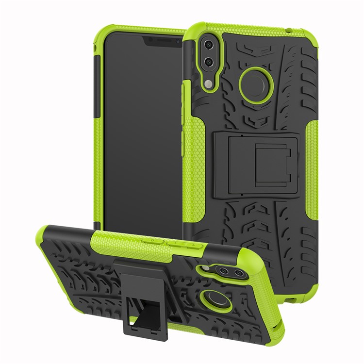 Anti-slip PC + Silicone Combo Cover Case with Kickstand for Asus Zenfone 5Z ZS620KL / 5 ZE620KL - Green-1