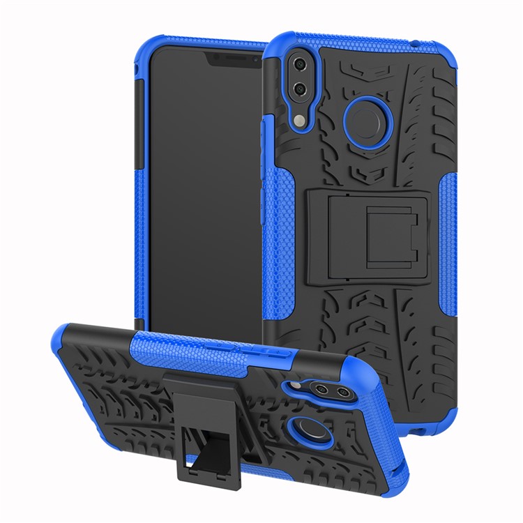 Custodia Di Protezione Ibrida In Silicone + PC Antiscivolo Con Cavalletto Per Asus Zenfone 5Z ZS620KL / 5 ZE620KL - Blu-1
