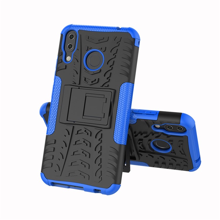 Custodia Di Protezione Ibrida In Silicone + PC Antiscivolo Con Cavalletto Per Asus Zenfone 5Z ZS620KL / 5 ZE620KL - Blu-2