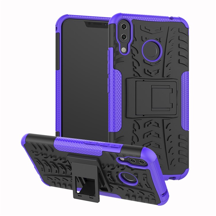 Anti-slip PC + Silicone Combo Capa Shell Case Com Suporte Para Asus Zenfone 5Z ZS620KL / 5 ZE620KL - Roxa-1