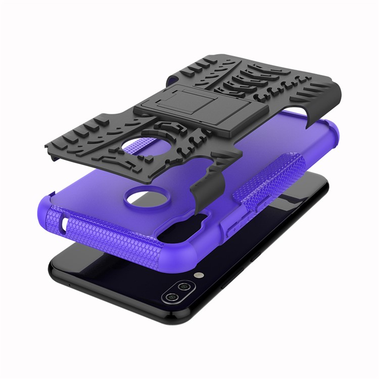 Anti-slip PC + Silicone Combo Capa Shell Case Com Suporte Para Asus Zenfone 5Z ZS620KL / 5 ZE620KL - Roxa-3