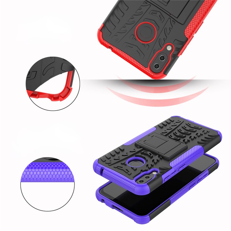 Anti-slip PC + Silicone Combo Capa Shell Case Com Suporte Para Asus Zenfone 5Z ZS620KL / 5 ZE620KL - Roxa-4